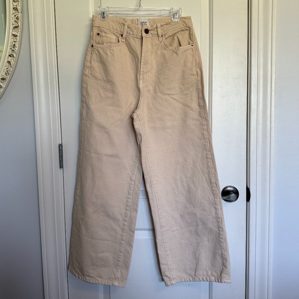 BDG Wide Leg Jeans Size 29 Light Tan High Rise Urban Outfitters Baggy Denim